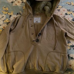 AEO vintage faux fur lined hoodie size medium